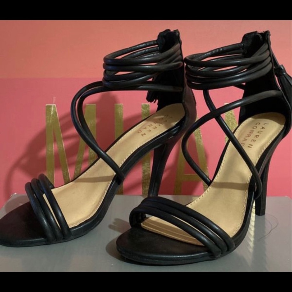 Lauren Conrad Strappy black heels